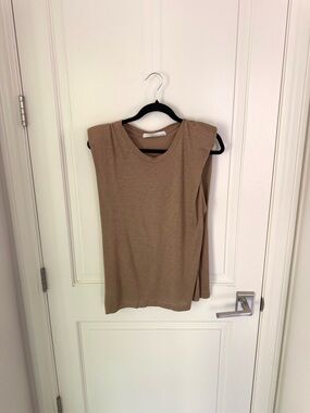 Stillwater Brown Padded Sleeveless Top LARGE Tissue Weight Shirt